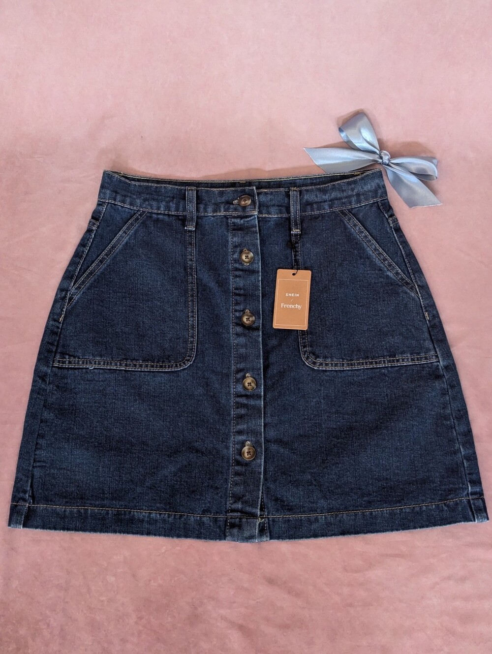 Shein Frenchy Button Front Denim Skirt | Size 30 | NWT